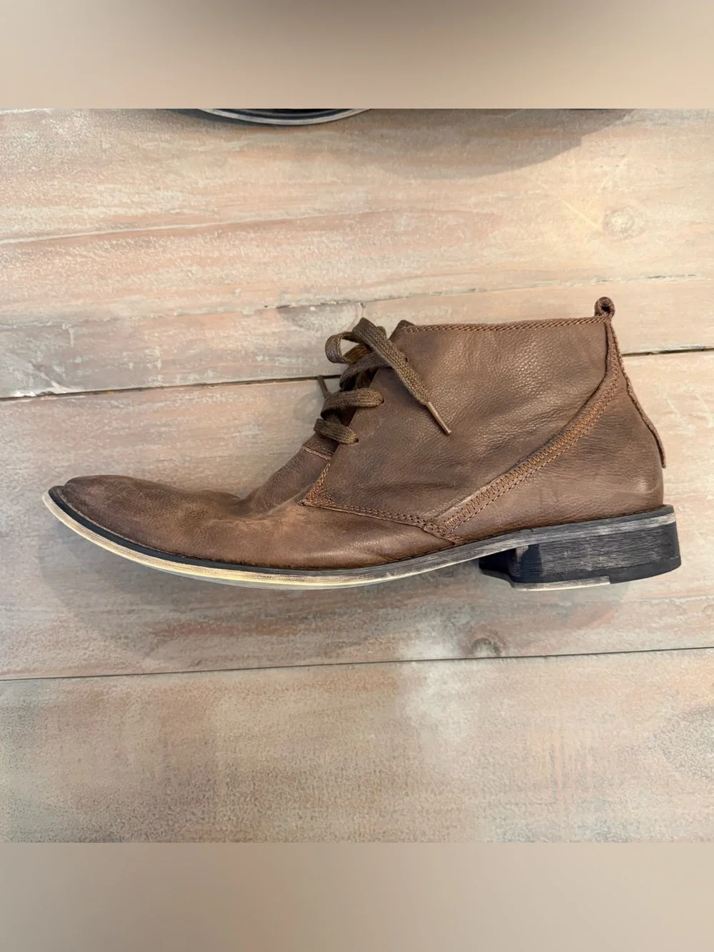 Joe's Jeans Men's Distressed Brown Leather high-top boots Sz 11 Preowned